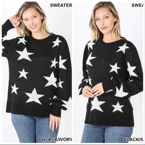 NEW‼️BLACK IVORY STAR PATTERN- Sweater